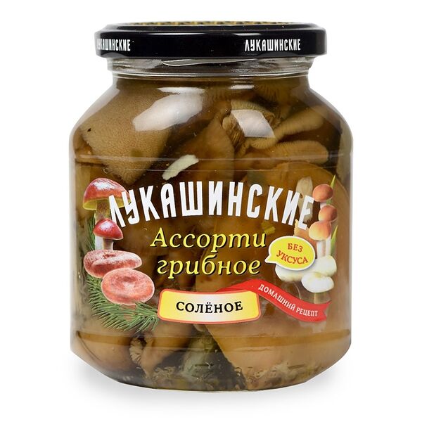Грибы соленые Лукашинские Ассорти