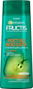 Шампунь Garnier Fructis Рост во всю силу укрепляющий для ослабленных волос склонных к выпадению в Магнит со скидкой –28%