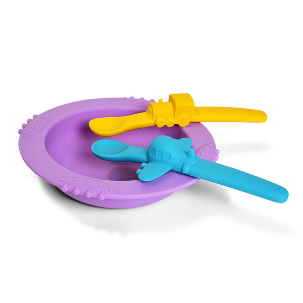 Миска детская с двумя ложками 17см