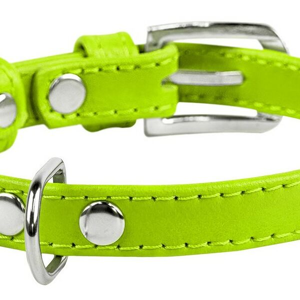 Collar ошейник кожаный Waudog Glamour без украшений 18-21 см., Красный