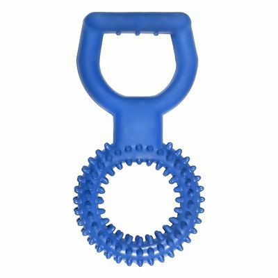 Игрушка для собак Tappi Ригель кольцо цветное с ручкой, голубой, 24 см