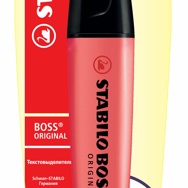 Текстовыделитель Boss Original (Босс Ориджинал) красный ТМ Stabilo (Стабило)