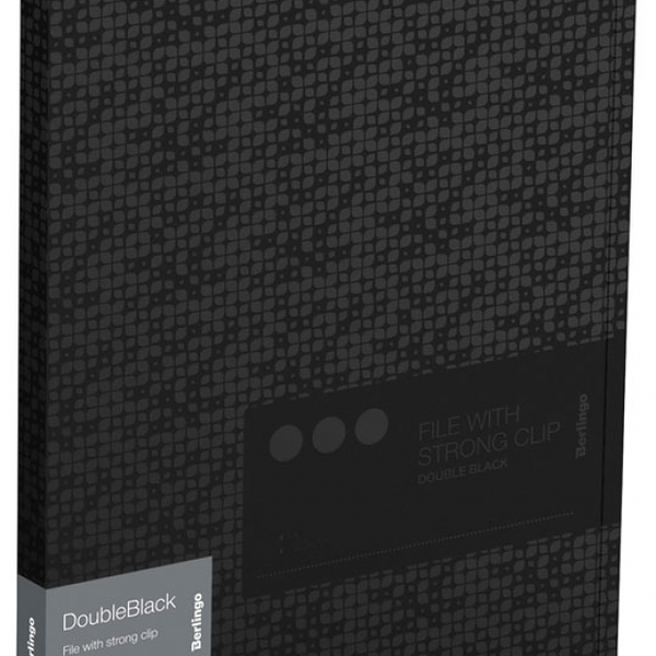 Папка c зажимом Berlingo DoubleBlack А4 пластик 17 мм 600 мкм черная с внутренним карманом