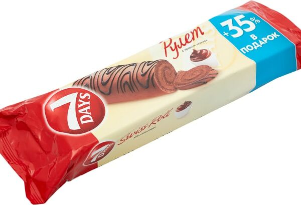 Рулет 7 Days бисквитный с кремом Какао 300г