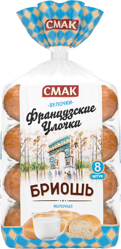 

Бриошь Смак Французские улочки, молочные 8 шт. 240 г