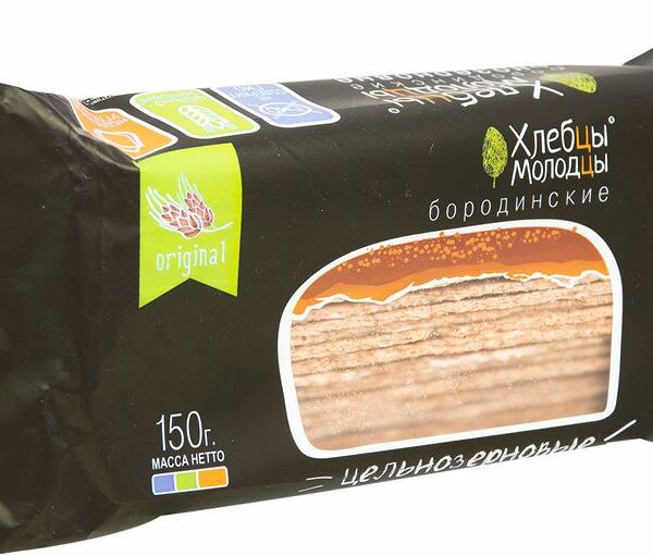 Хлебцы Хлебцы Молодцы Бородинские цельнозерновые, 150г