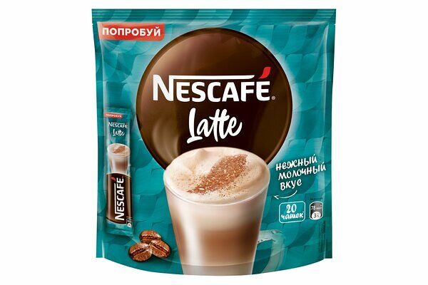 Напиток Nescafe Latte кофейный растворимый 20 штук по
