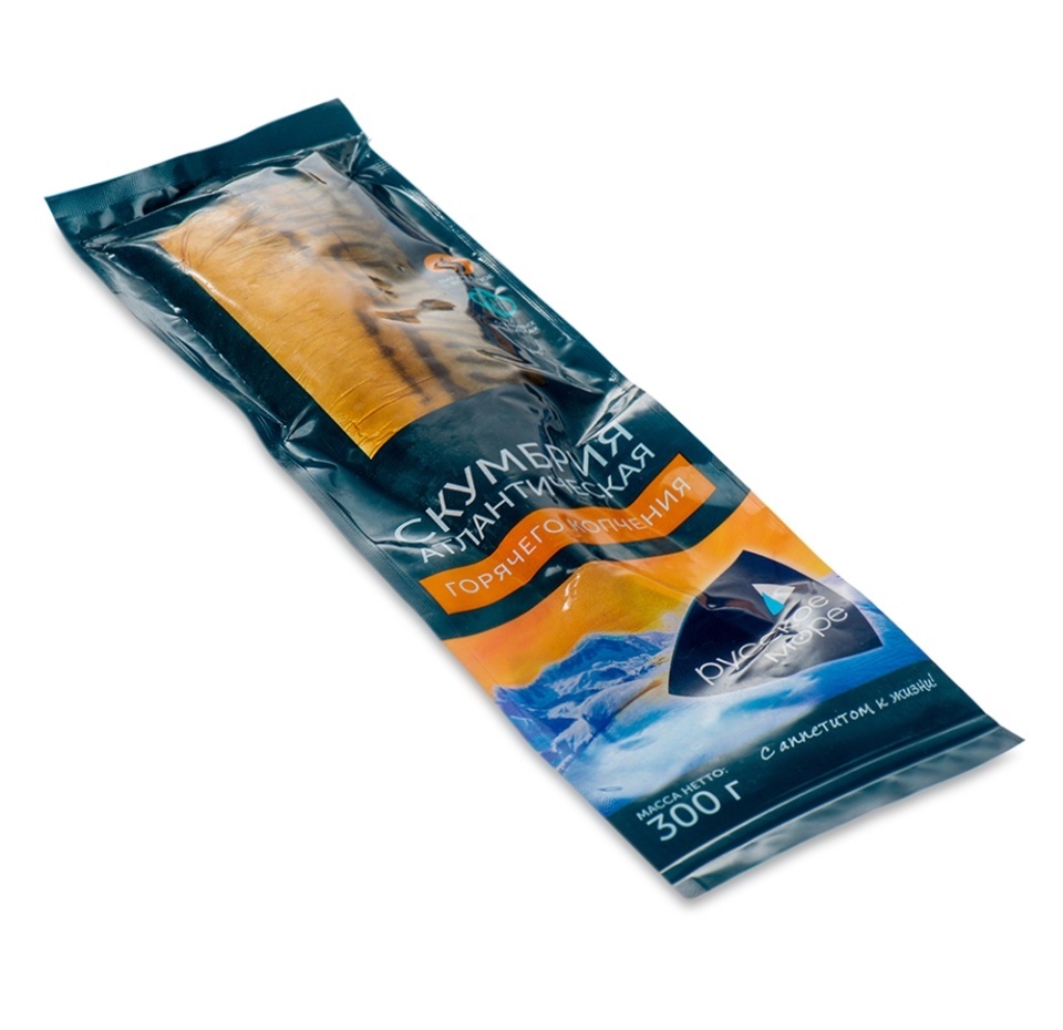 

Скумбрия Русское море атлантическая горячего копчения обезглавленная 300 г