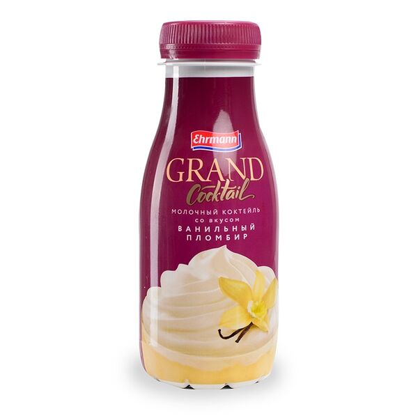 Коктейль молочный Grand Cocktail Ванильный пломбир 4% ультрапастеризованный