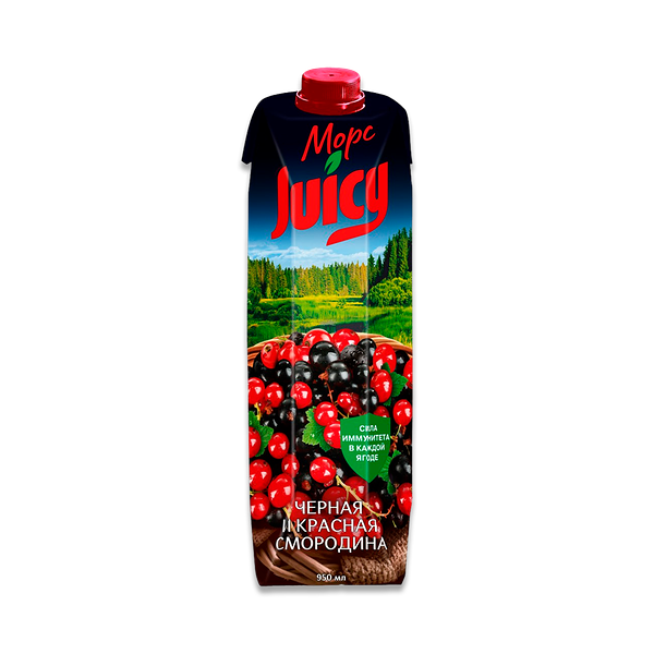 Морс Juicy черная и красная смородина 950 мл