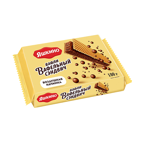 Сэндвич Яшкино вафельный с шоколадной начинкой 180 г