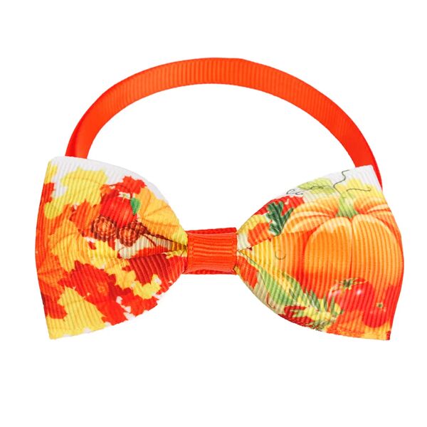 Галстук-бант для кошек и собак оранжевый листья, 20-35 см