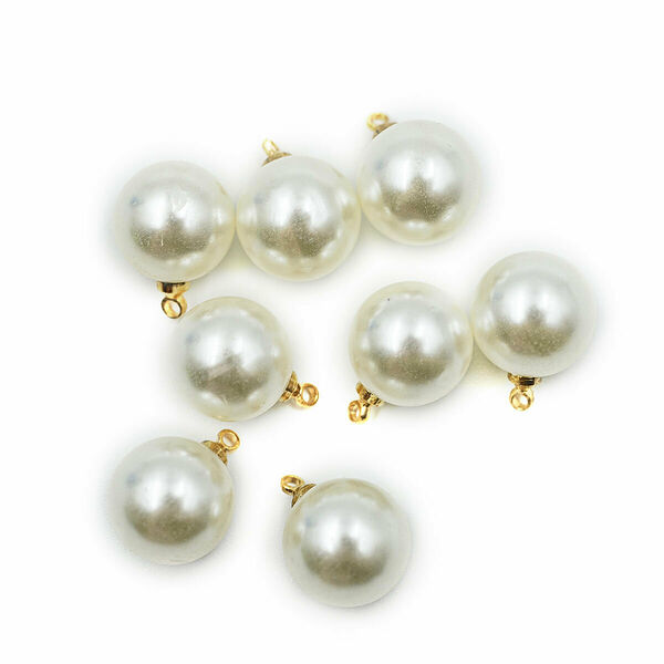 4AR299 Бусина с петелькой, 10мм, 8шт/упак, Astra&Craft(Золото)