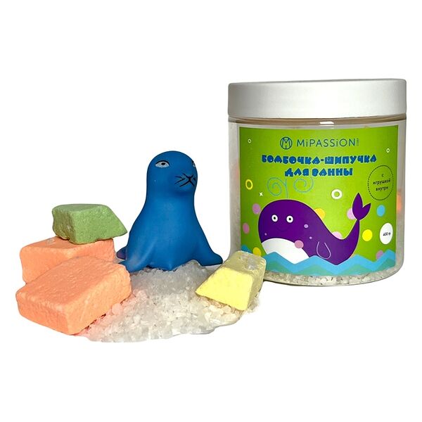 Бомбочка-шипучка с игрушкой для ванны, MiPASSiON, 400 г, Россия
