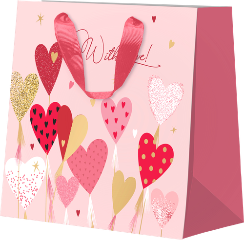 

Пакет подарочный Love 2023, 21х19х9см, в ассортименте