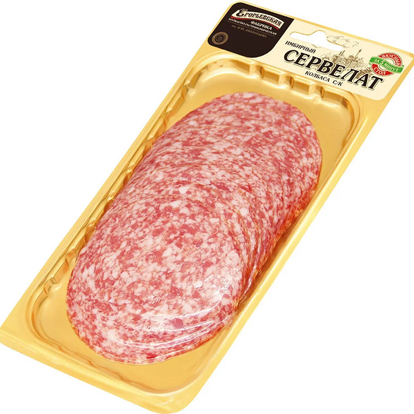 Сервелат сырокопчёный Имбирный Егорьевская КГФ нарезка