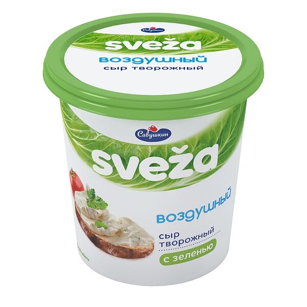 Сыр творожный Sveza Воздушный с зеленью 60% БЗМЖ 150 г