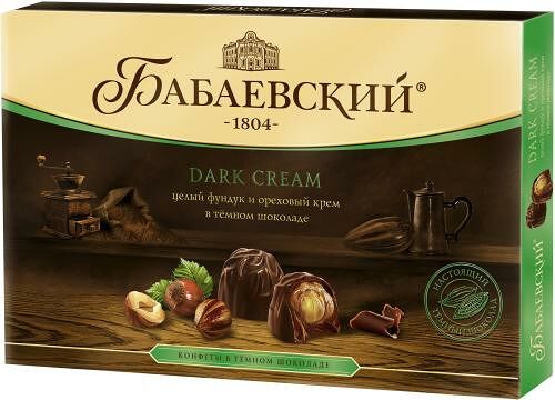 Конфеты Бабаевский Dark Cream целый фундук и ореховый крем 200 г