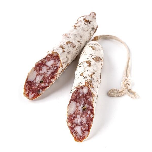 Колбаса Ипатов Фуэт сыровяленая с зелёным перцем и благородной белой плесенью 125 г