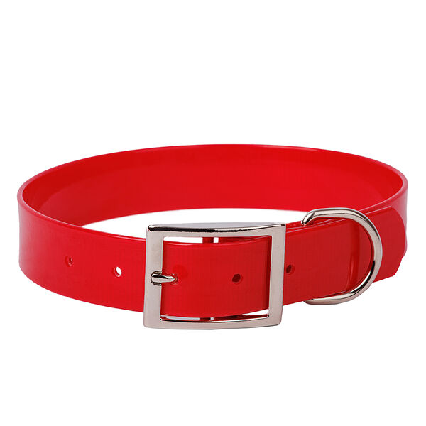 Ошейник из биотана для собак средних пород, красный, 20 мм, обхват шеи 30-40 см