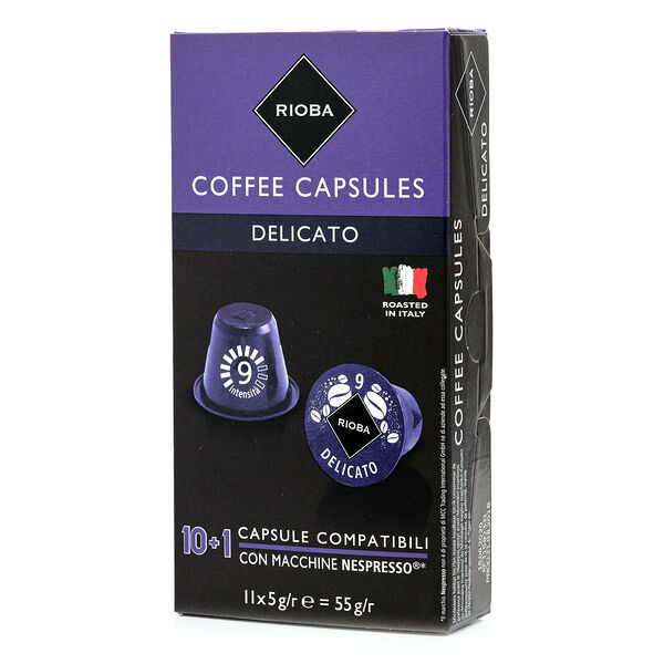 Обжаренный молотый кофе в капсулах Delicato 5 г*11 шт ТМ Rioba (Риоба)