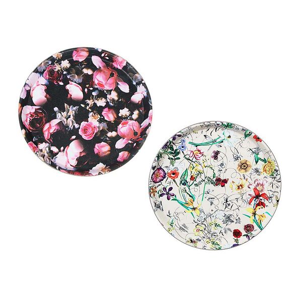 Поднос круглый с антискользящим покрытием, 27.5см, 2 дизайна, в ассортименте