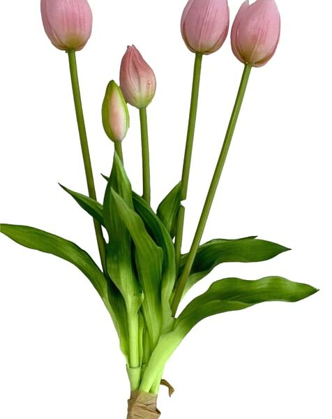 Тюльпаны 5 цветочков розовые 40см