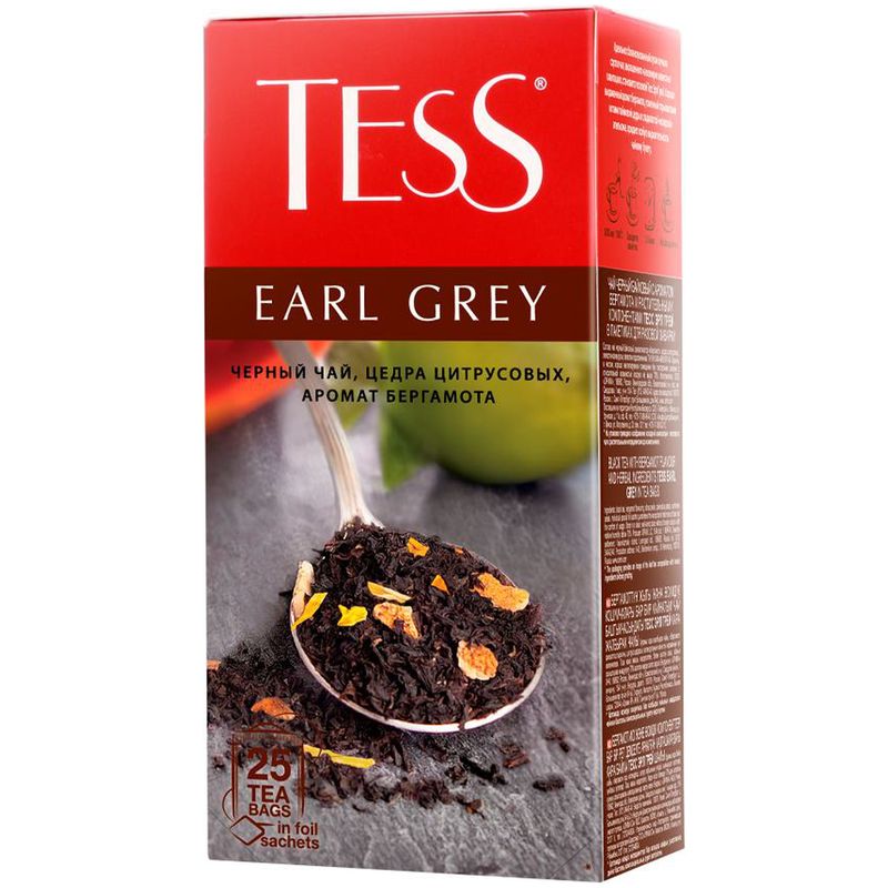 

Чай черный Tess Earl grey в пакетиках 25 пакетиков 40 г