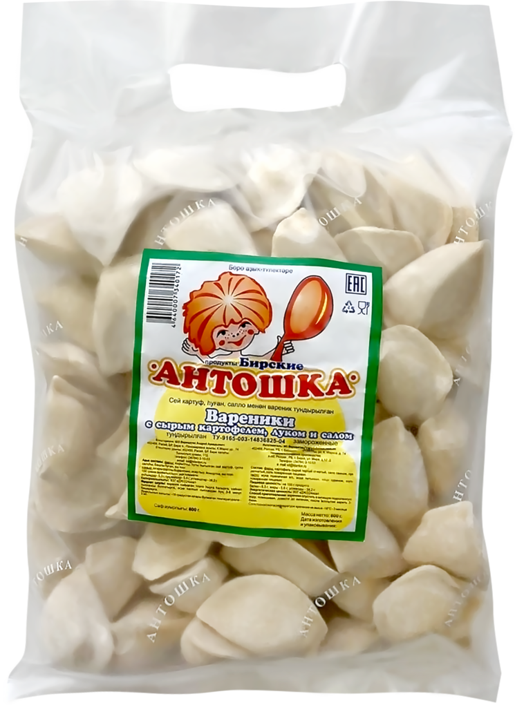 

Вареники Антошка с сырым картофелем, луком и салом 800 г