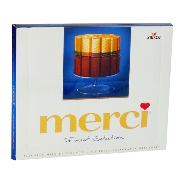 Набор шоколадных конфет MERCI из молочного шоколада вес 250г Storck ГЕРМАНИЯ