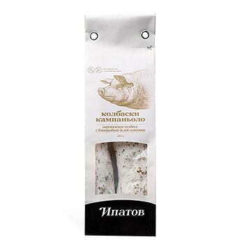 Колбаса сыровяленая полусухая Ипатов «Колбаски Кампаньоло» с благородной белой плесенью 125г, Россия