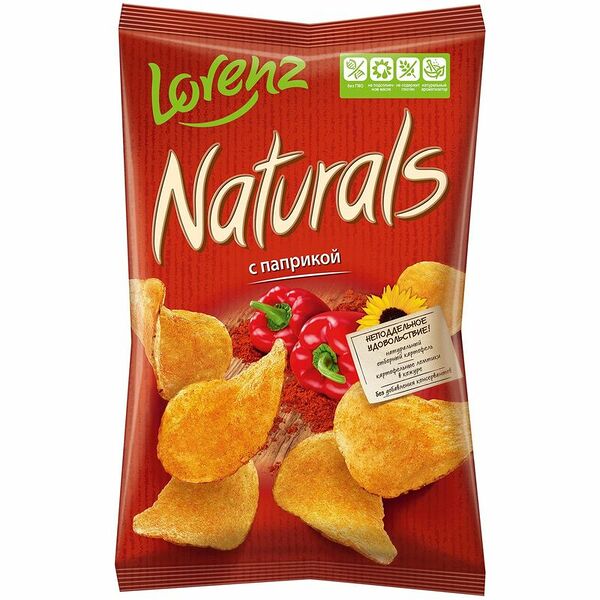 Чипсы картофельные Lorenz Naturals с паприкой, 100г