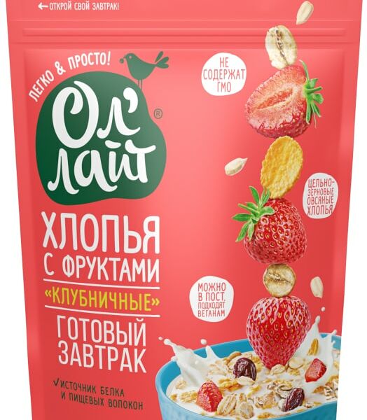 Хлопья Ол Лайт с фруктами Клубничные 300г