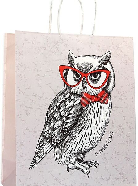 Подарочный пакет Veld Co I see you крафт белый 27.5*33*12см