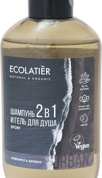 Гель для душа и шампунь Ecolatier 2в1 Грейпфрут и Вербена 600мл