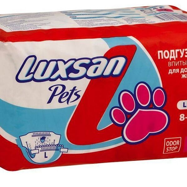 Подгузники для животных L (8-14кг)(40-50см) 12шт/уп LUXSAN Premium  
