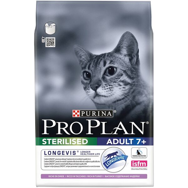 Pro Plan Sterilised Senior 7+ для кастрированных котов и стерилизованных кошек старше 7 лет Индейка