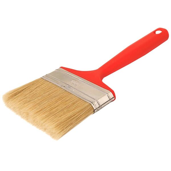 Кисть флейцевая для водоэмульсионных красок, 10х1,4 см, Н1, натуральная щетина