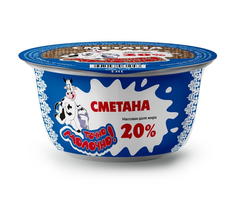 

Сметана Точно Молочно ГОСТ 20% 200 г
