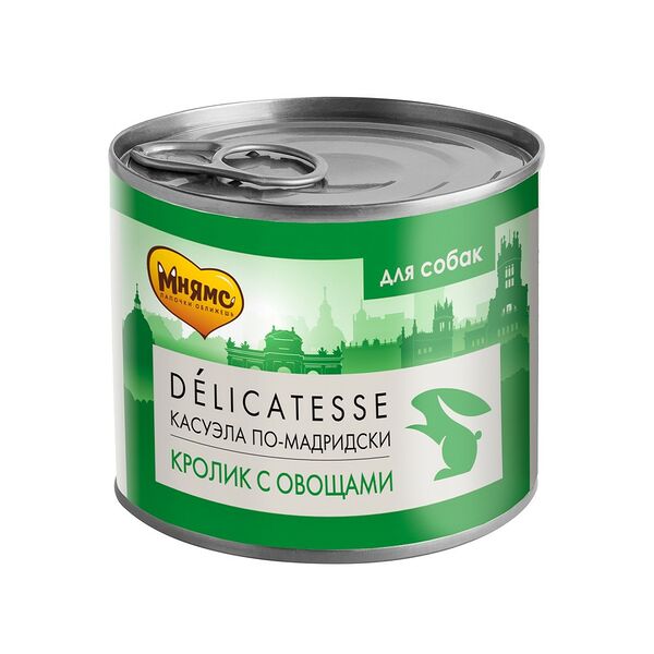 Корм для собак МНЯМС Касуэла по-мадридски кролик с овощами банка