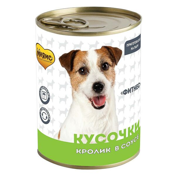 Консервы для собак Мнямс Фитнес Кролик в соусе для всех пород