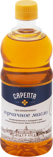 Масло горчичное Сарепта нерафинированное, 500мл