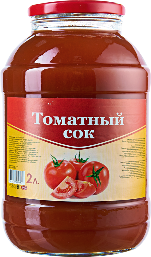 

Сок Сава Томатный 2 л