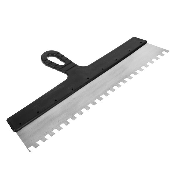 Рокот шпатель металл (нерж.), пластиковая ручка 450 мм, зуб 10х10