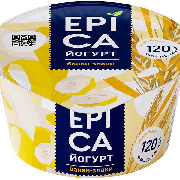 Йогурт EPICA с бананом и злаками 4,9%
