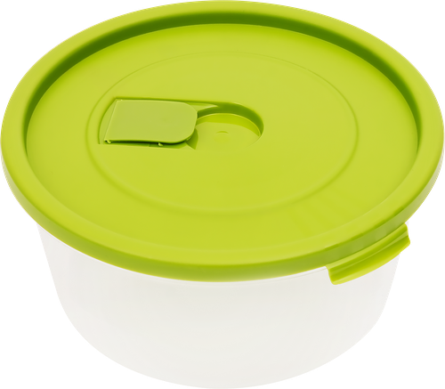Контейнер с клапаном Полимербыт Смайл круглый СВЧ, 1 шт., цвет в ассортименте
