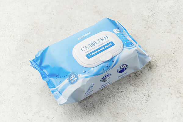 Салфетки влажные гигиен. с термальной водой, 100 шт