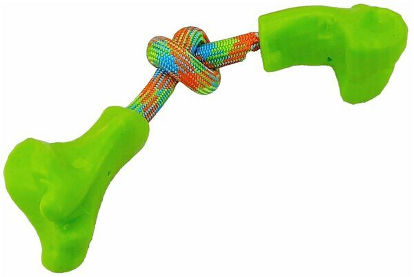 Игрушка Dogman Двойная кость на канате для собак 23 см