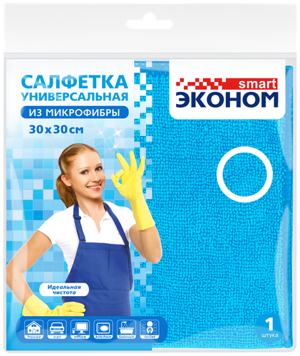 

Салфетка для уборки Авангард Smart Эконом из микрофибры 30x30 см цвет в ассортименте