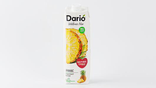 Сок ананасовый Dario Wellness с мякотью восстановленный